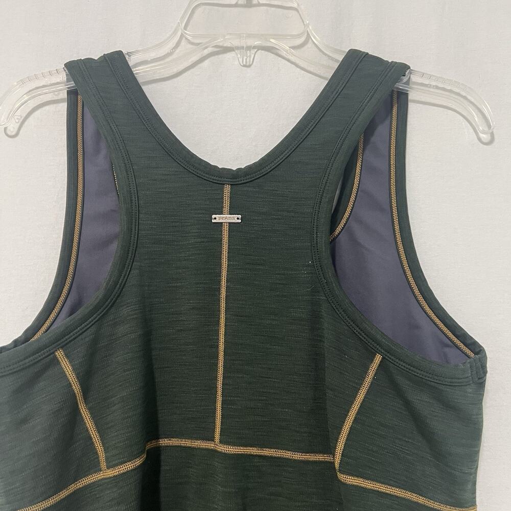 prAna Becksa Tank Top Olive Green Built-In Shelf Bra Women's Size XL Yoga Pilate - Picture 5 of 12